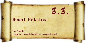 Bodai Bettina névjegykártya